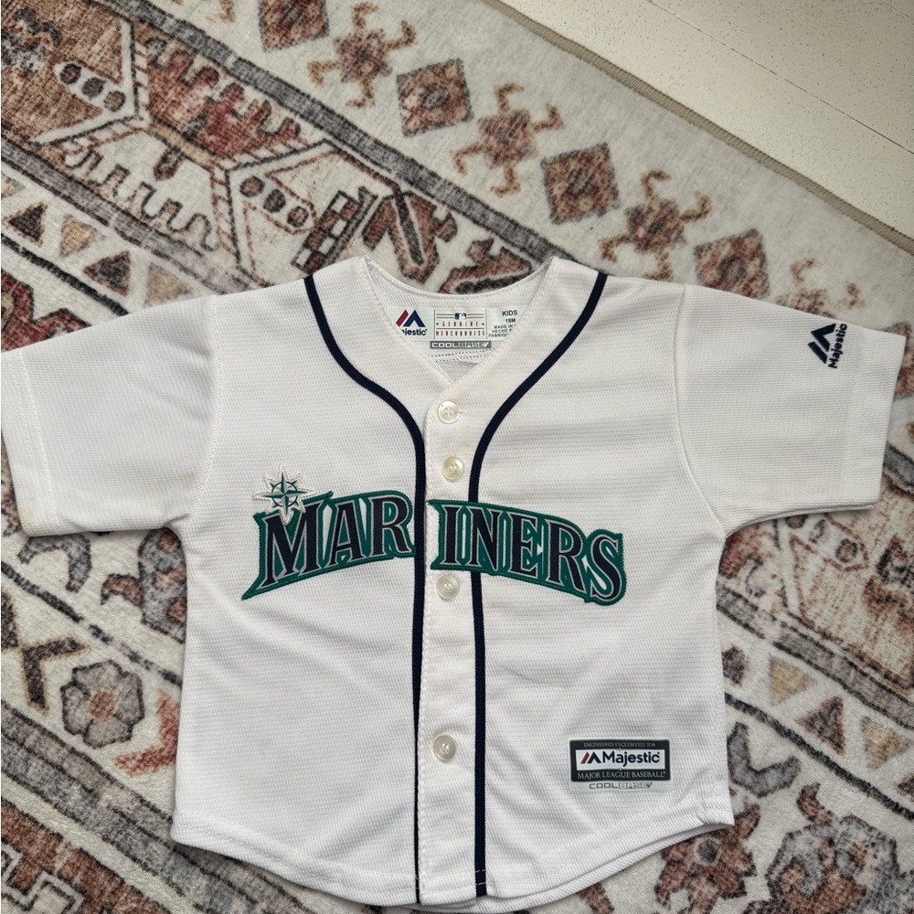 Ken Griffey Jr. White and Teal Mariners Toddler Jersey | 18M